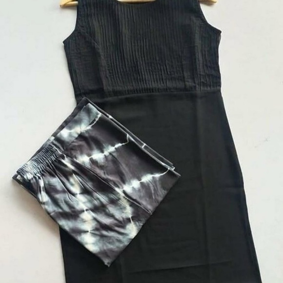 Black Sheer Dress and Tie-Dye Pants Set - Picture 7 of 7